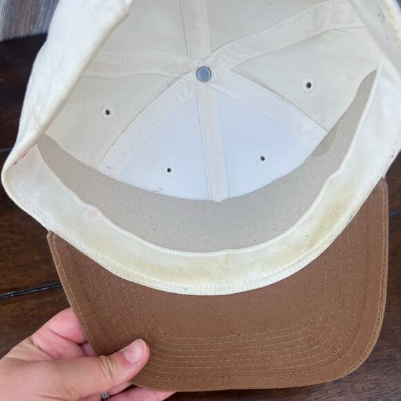 VTG Michigan Wolverines Snapback Hat Tan Brown Leather Patch NCAA - Picture 6 of 9